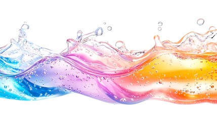 Poster - Colorful liquid wave splash isolated on white background.