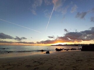 papagayo beach, beautiful sky, blue sky, atlantic ocean, lanzarote, lanzarote, lanzarote views, landscape, volcanoes, volcanic landscape, canary islands, holiday, november 2024, sunset, sky, clouds