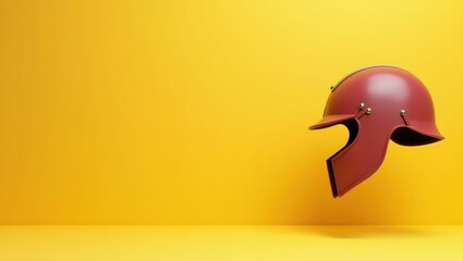 Poster - Maroon camera flash on left. Soft black background. Copy space for text, 3D render AI Generated Designer Element