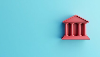 Leinwandbilder - Coral pink dumbbell on right. Soft green background. Copy space for text, 3D render AI Generated Designer Element