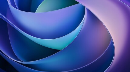 Poster - Smooth, flowing shapes in vibrant shades of blue and purple create a visually captivating abstract composition, ideal for modern and stylish designs