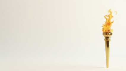 Poster - Bronze liberty torch on left. Soft red background. Copy space for text, 3D render AI Generated Designer Element