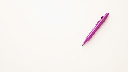 Poster - Fuchsia scriptwriting pen on right. Soft pink background. Copy space for text, 3D render AI Generated Designer Element