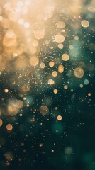 Poster - Golden bokeh lights are creating a festive atmosphere on a dark background, adding a touch of magic and sparkle to the scene, perfect for celebrations and special occasions