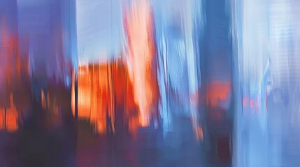 Fototapete - Vivid brushstrokes of red and orange blending with cool blues create a dynamic interplay of warm and cool tones in an abstract painting, evoking energy and emotion