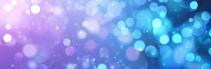 Poster - Purple and blue bokeh lights creating a magical, abstract festive background, perfect for celebrations, holidays, or any project needing a touch of sparkle and shine
