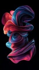 Poster - Vibrant swirls of red, blue, and purple create a dynamic, flowing design against a black background, embodying energy, movement, and creativity