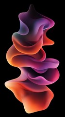Poster - Colorful abstract smoke plume rising against a black background, creating a vibrant and dynamic visual with swirling patterns and smooth gradients