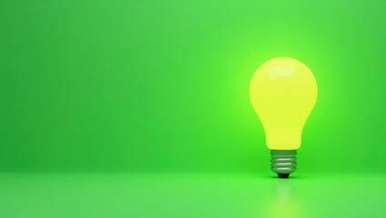 Poster - Lime green parrot perched on a branch on left. Soft yellow background. Copy space for text, 3D render AI Generated Designer Element