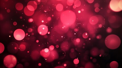 Poster - Abstract red bokeh background with floating dust particles creating a dreamy and romantic atmosphere, perfect for valentine's day or other special occasions