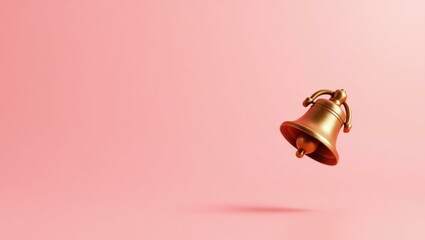 Poster - Copper penny liberty bell on right. Soft black background. Copy space for text, 3D render AI Generated Designer Element