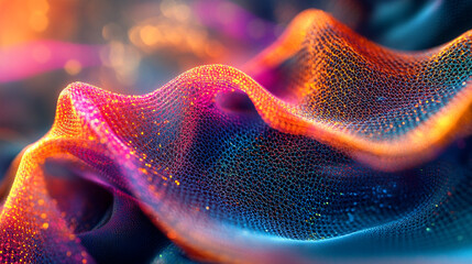 Poster - Colorful waves of fabric create a mesmerizing visual display in soft light