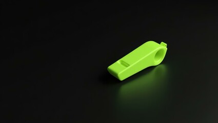 Leinwandbilder - Chartreuse whistle on right. Soft blue background. Copy space for text, 3D render AI Generated Designer Element