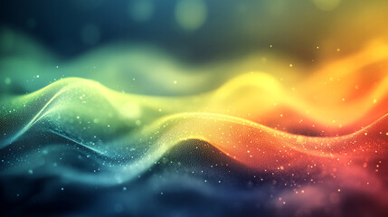 Poster - Colorful abstract waves of light creating a mesmerizing gradient effect in dark space