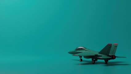 Aufkleber - Coral pink dumbbell on right. Soft green background. Copy space for text, 3D render AI Generated Designer Element