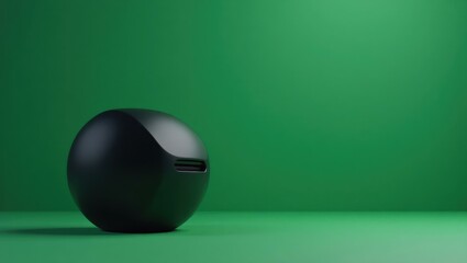 Leinwandbilder - Coral pink dumbbell on right. Soft green background. Copy space for text, 3D render AI Generated Designer Element
