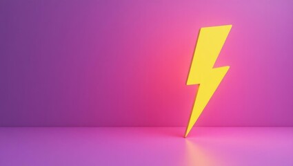 Poster - Tangerine lightning bolt on left. Soft blue background. Copy space for text, 3D render AI Generated Designer Element