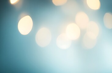 abstract blurred light blue background with bokeh lights and copy space for text white and gray colo