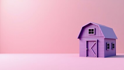 Poster - Plum basketball hoop on left. Soft red background. Copy space for text, 3D render AI Generated Designer Element