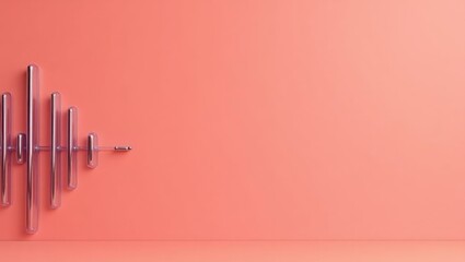Poster - Violet compass on left. Soft pink background. Copy space for text, 3D render AI Generated Designer Element