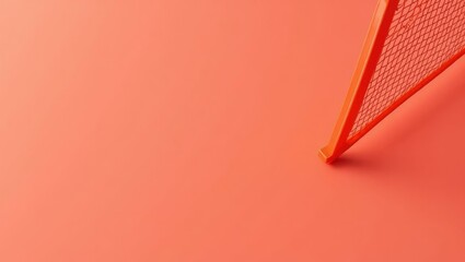 Poster - Cherry red sports car on right. Soft orange background. Copy space for text, 3D render AI Generated Designer Element