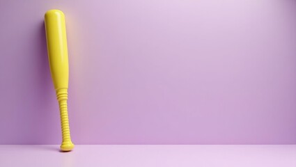 Poster - Sunflower yellow baseball on left. Soft coral background. Copy space for text, 3D render AI Generated Designer Element