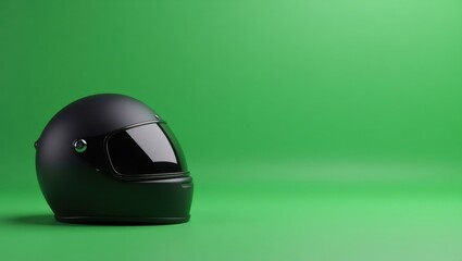 Poster - Camouflage green soldier's helmet on right. Soft blue background. Copy space for text, 3D render AI Generated Designer Element