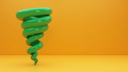 Poster - Deep green tornado symbol on right. Soft purple background. Copy space for text, 3D render AI Generated Designer Element