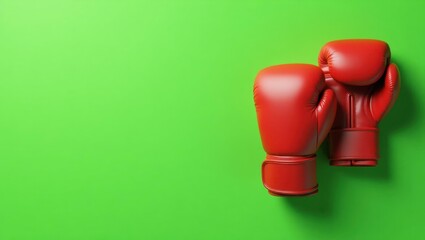 Poster - coral pink dumbbell on right. soft green background. copy space for text, 3d render ai generated des
