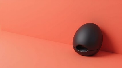 Leinwandbilder - Coral pink dumbbell on right. Soft green background. Copy space for text, 3D render AI Generated Designer Element
