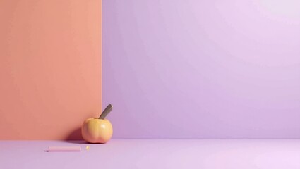 Poster - Coral pink dumbbell on right. Soft green background. Copy space for text, 3D render AI Generated Designer Element