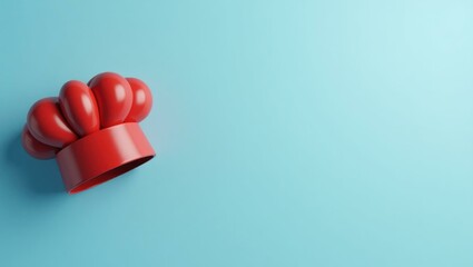 Poster - Coral pink dumbbell on right. Soft green background. Copy space for text, 3D render AI Generated Designer Element
