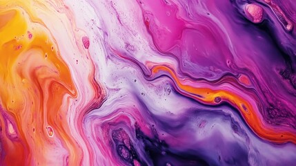 Poster - Abstract swirling background with vibrant colors of purple, orange, yellow and pink
