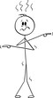© Zdenek Sasek - Confused stressed person pointing an all directions , vector cartoon stick figure or character illustration.