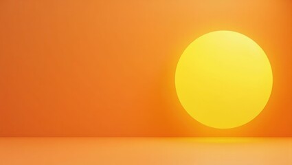 Poster - Sun yellow digital highlighter on left. Soft white background. Copy space for text, 3D render AI Generated Designer Element