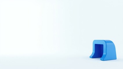 Poster - Blue soccer goal on left. Soft pink background. Copy space for text, 3D render AI Generated Designer Element