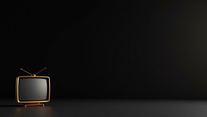 Leinwandbilder - Obsidian black hourglass on right. Soft orange background. Copy space for text, 3D render AI Generated Designer Element