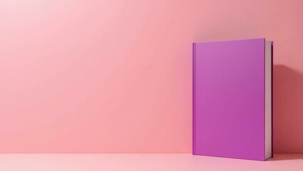 Poster - Orchid purple manga book on left. Soft blue background. Copy space for text, 3D render AI Generated Designer Element