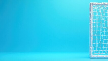 Poster - Camouflage green soldier's helmet on right. Soft blue background. Copy space for text, 3D render AI Generated Designer Element