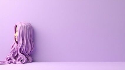 Poster - Lavender essential oils bottle on left. Soft white background. Copy space for text, 3D render AI Generated Designer Element