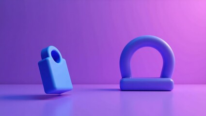 Poster - Cobalt blue lie detector on right. Soft blue background. Copy space for text, 3D render AI Generated Designer Element