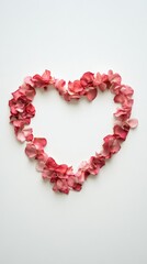 Poster - Delicate rose petals arranged in the shape of a heart create a romantic symbol of love and affection, perfect for valentine's day, mother's day, or any occasion celebrating love and connection