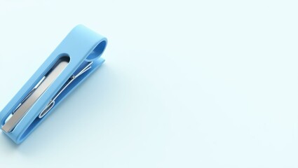 Poster - Steel blue tie clip on left. Soft pink background. Copy space for text, 3D render AI Generated Designer Element