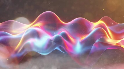 3d wavy bright abstract design element seamless looping overlay 4k virtual video animation background