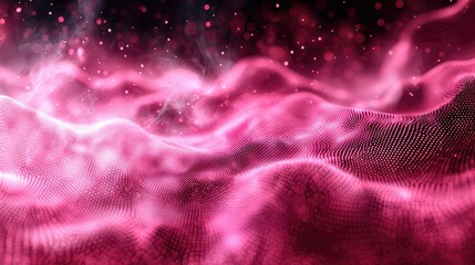 Poster - Abstract Pink Wave Particle Background Design