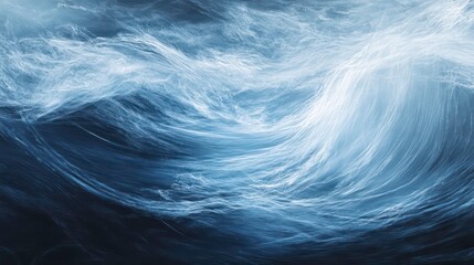 Poster - Abstract ocean wave, blue, white, swirl, motion blur, dynamic, energy, water.