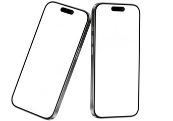 Wall Mural - smart phones isolated on empty background for making mockup premium png photo