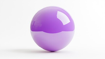 Poster - A single, shiny, lavender sphere sits on a white background.