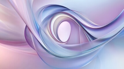 Wall Mural - Abstract Digital Art Smooth Flowing Curves background 