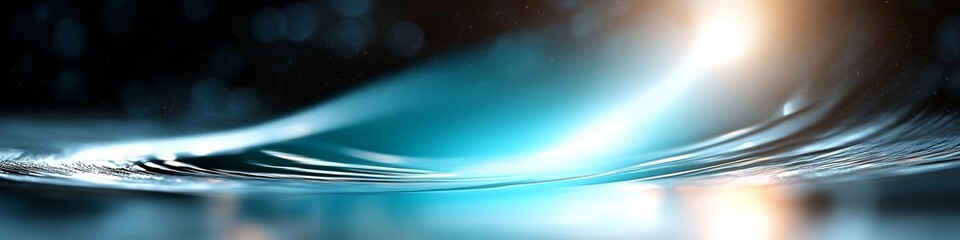 Poster - Water surface with abstract reflections and a glowing light effect